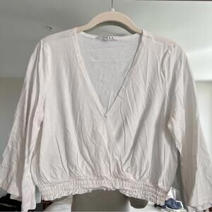 BCBG White V-Neck Blouse